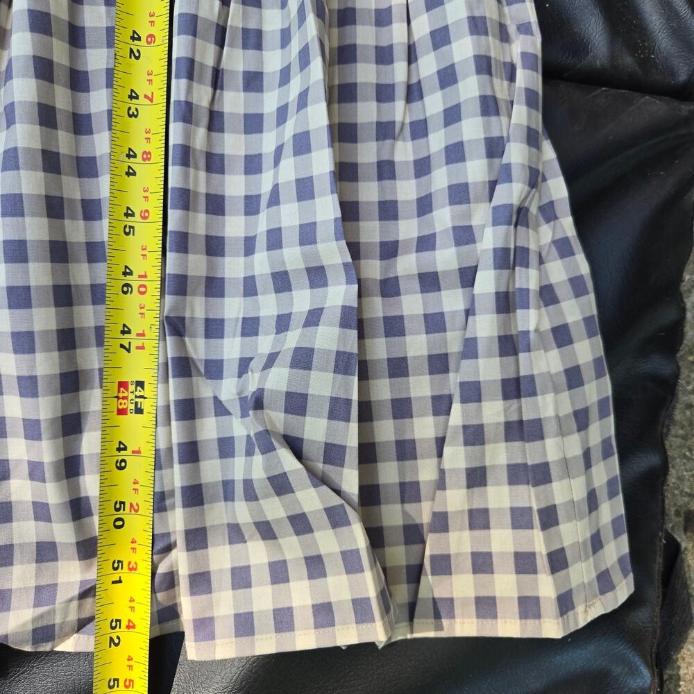 NWT WeWoreWhat Cottage Prairie Country Smocked Gingham Midi Dress XL Blue White - Picture 10 of 11